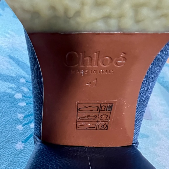 Chloe Edith Denim & Leather Short Boots - Picture 16 of 16